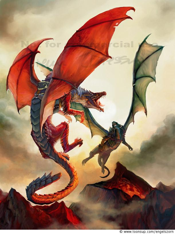 Illustration: Drachen im Flug 1