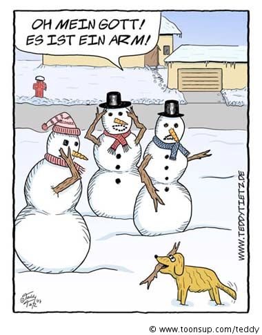 Cartoon: Schneemanns Arm 1