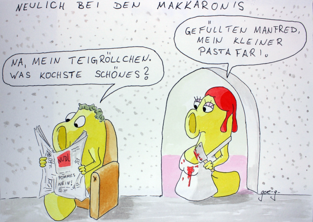 Cartoon: wenn Nudeln kochen 1