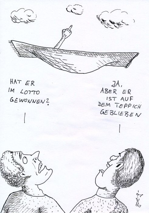 Cartoon: auf dem Teppich geblieben 1