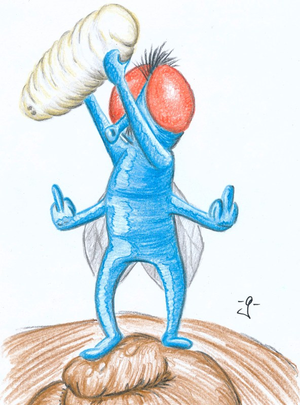Cartoon: König der Larven 1