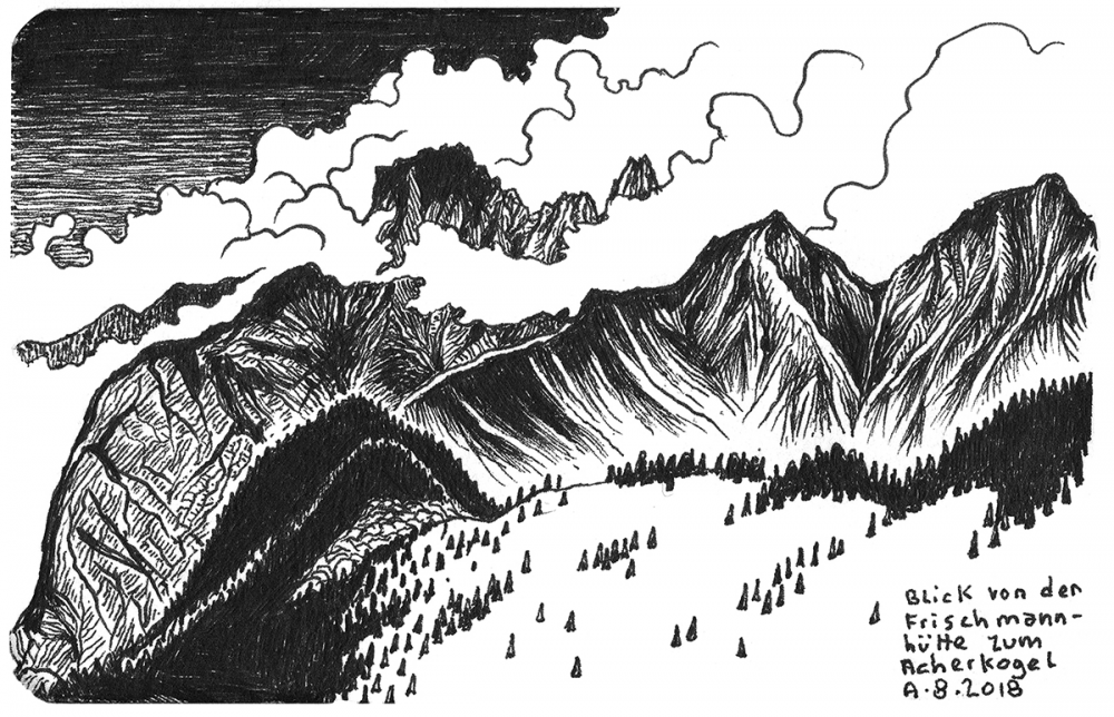 Illustration: Kritzeln + Kraxeln: Fundusfeiler (3.079m) 5