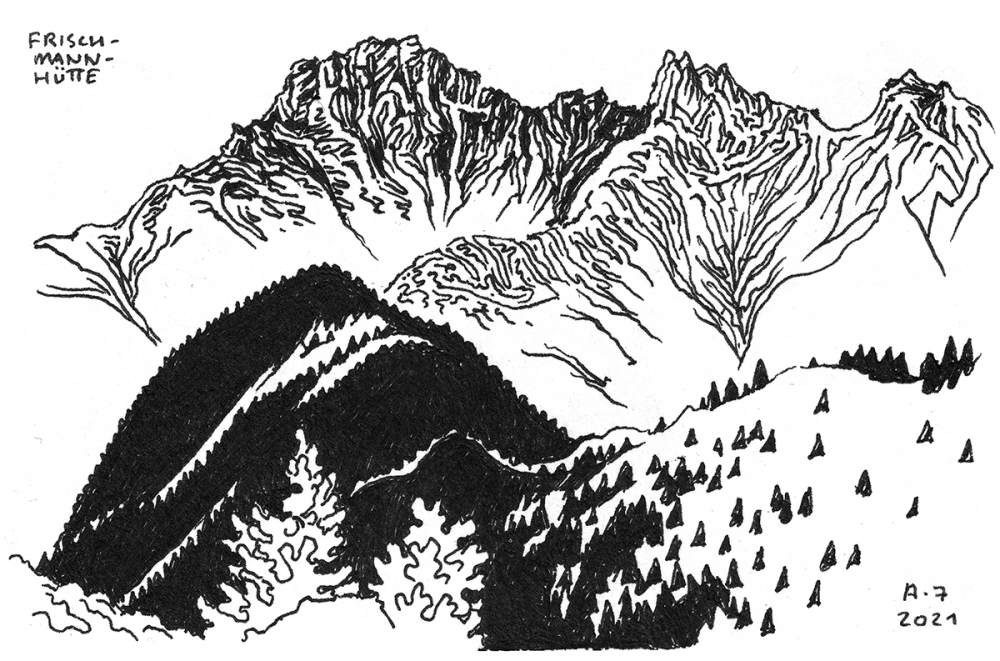 Illustration: Kritzeln + Kraxeln: Fundusfeiler (3.079m) 6