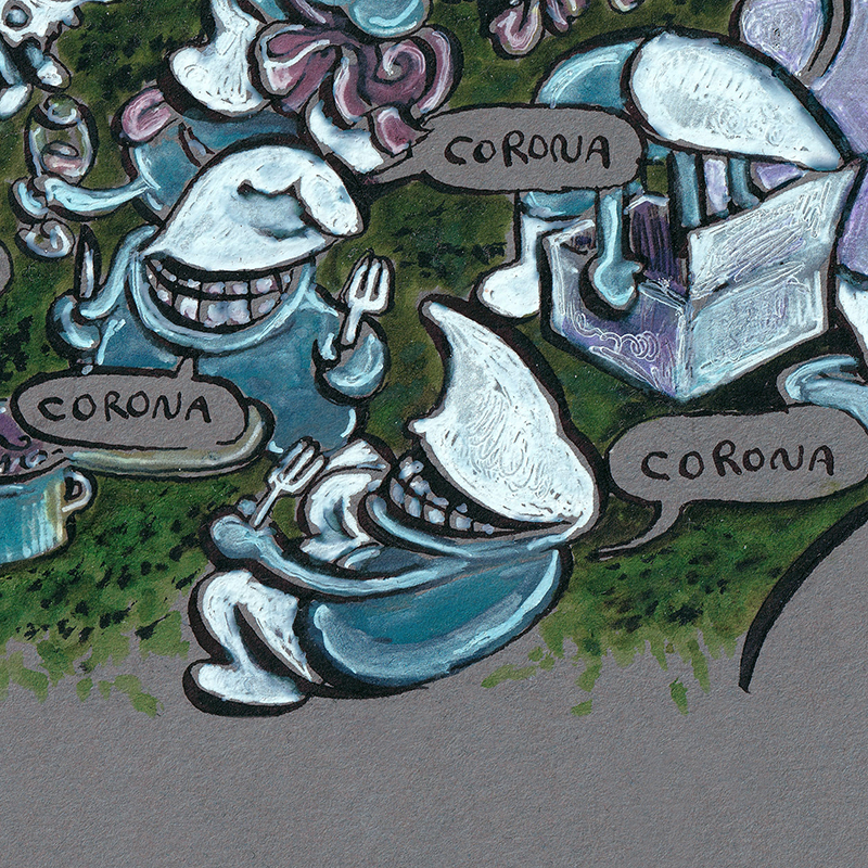 Rate- / Wimmelbild: Coronaschlümpfe 4