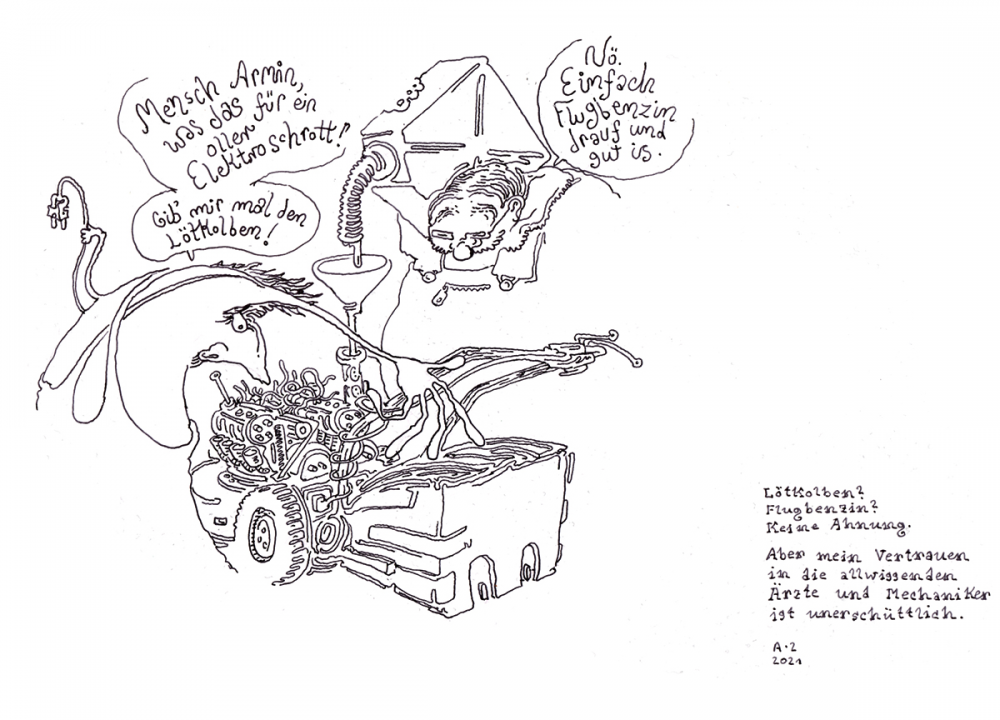 Cartoon: Boxenstop 1