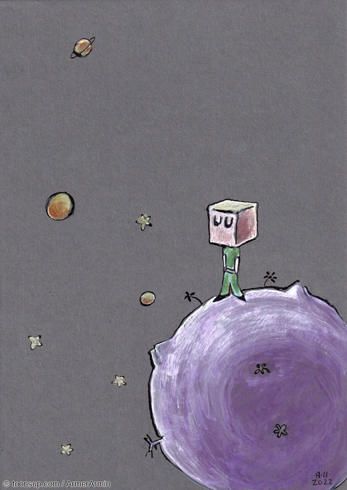 Illustration: Der kleine Armin auf seinem Schneeplaneten (oder so ähnlich) 1