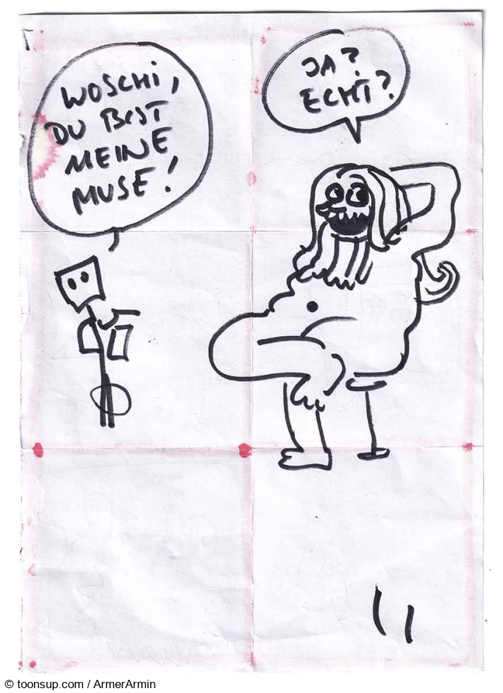 Cartoon: Von der Muse geküsst … 1