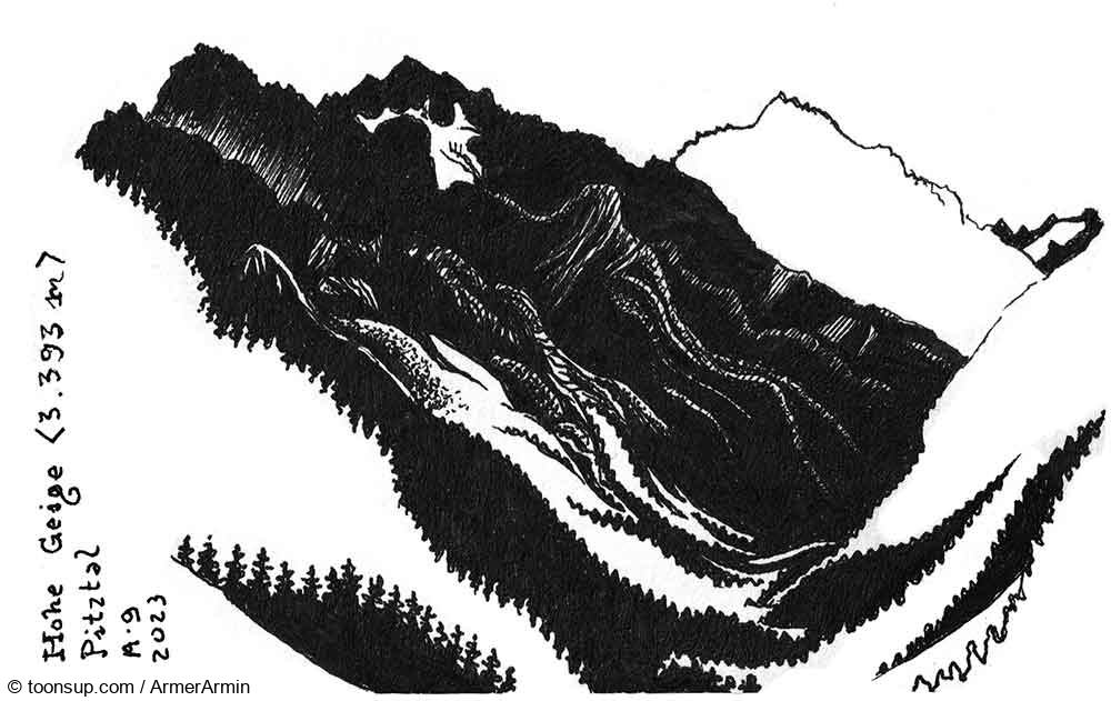 Illustration: Kritzeln + Kraxeln: Nördlicher Lehner Grieskogel (3.032m) über SW-Grat 2