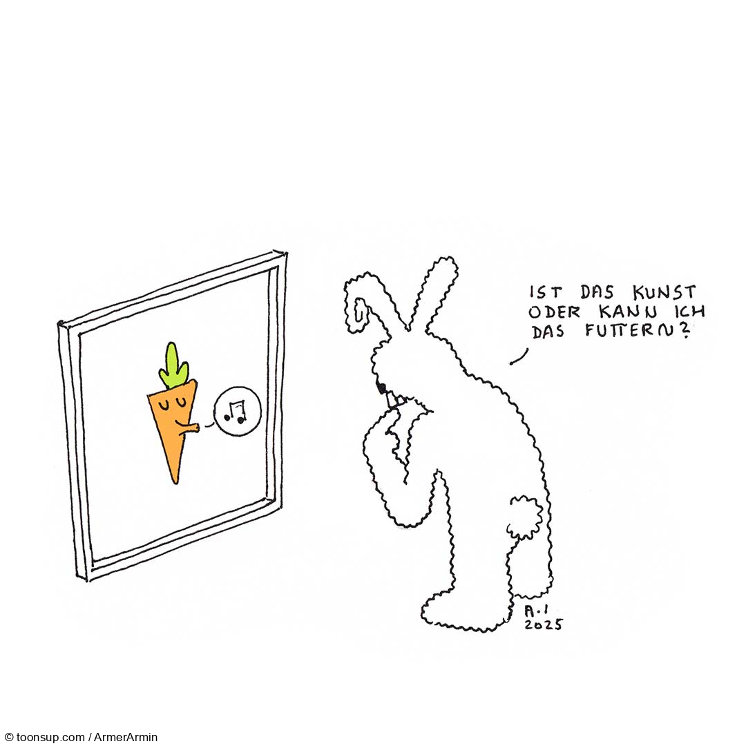 Cartoon: Kunstkarotte (Hommage an Leichis "Redner") 1