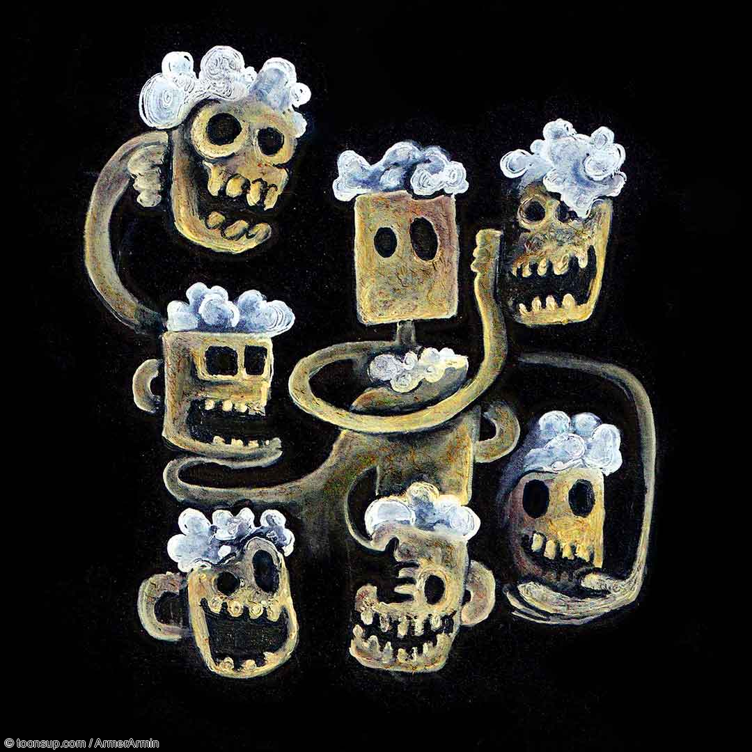 Cartoon: Bierseligkeitsgewimmel 1