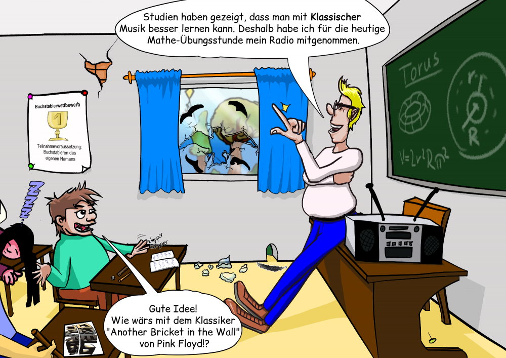 Cartoon: Musik in der Schule 1