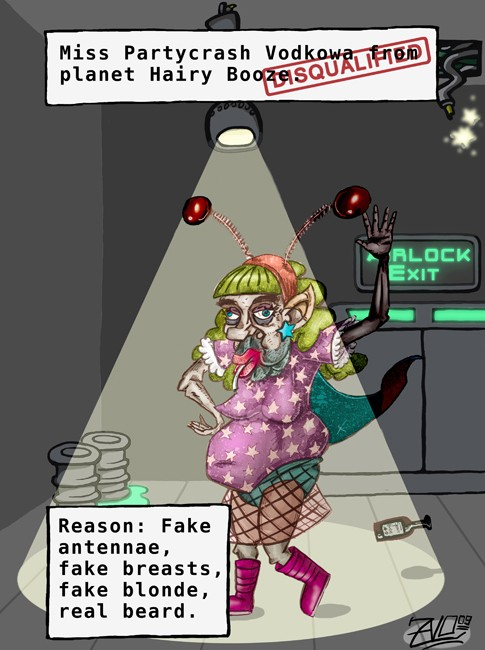 Cartoon: Miss Partycrash (Disqualified 4) 1
