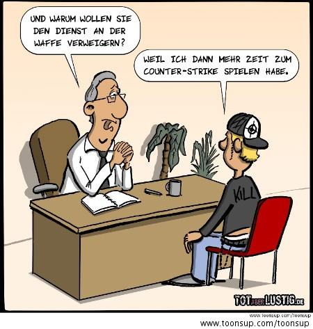 Cartoon: Wehrdienstverweigerer 1