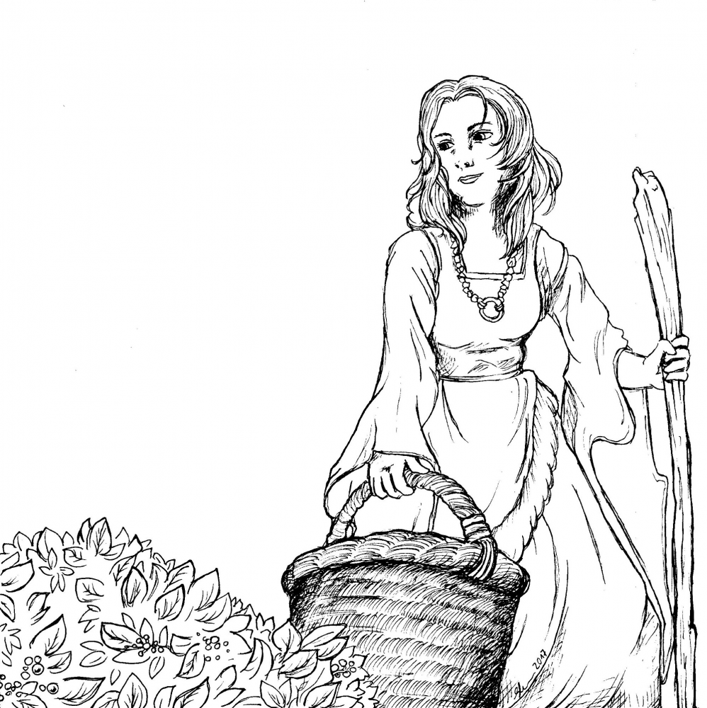 Illustration: Kräuterhexe 1