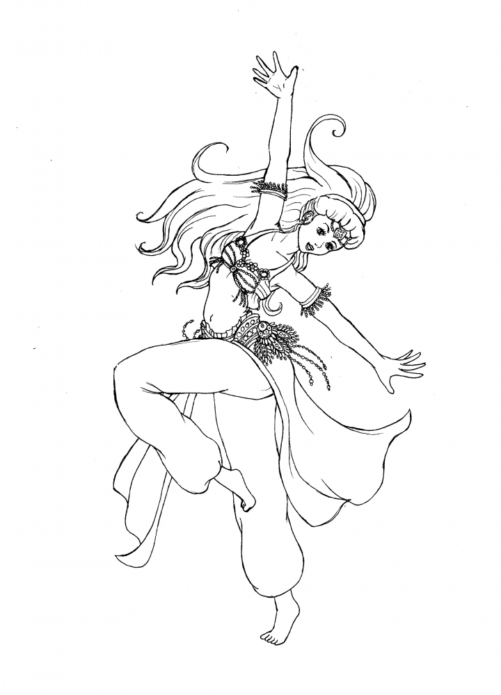 Concept Art / Character Design: Orientalische Tänzerin 1