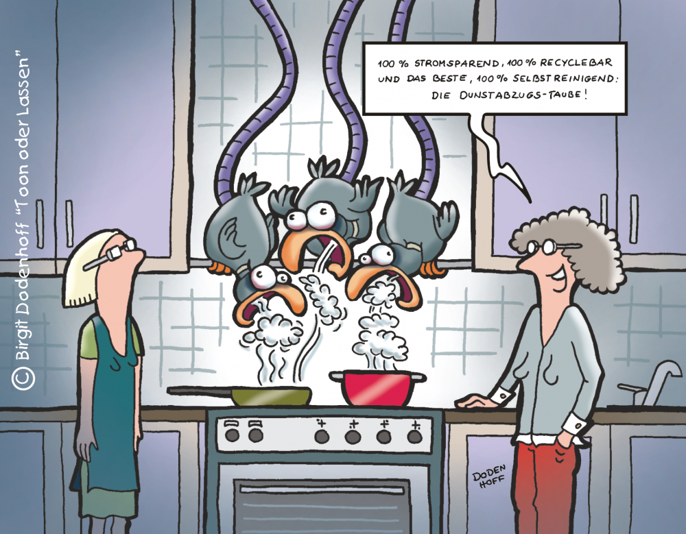 Cartoon: Dunstabzugs-Taube 1