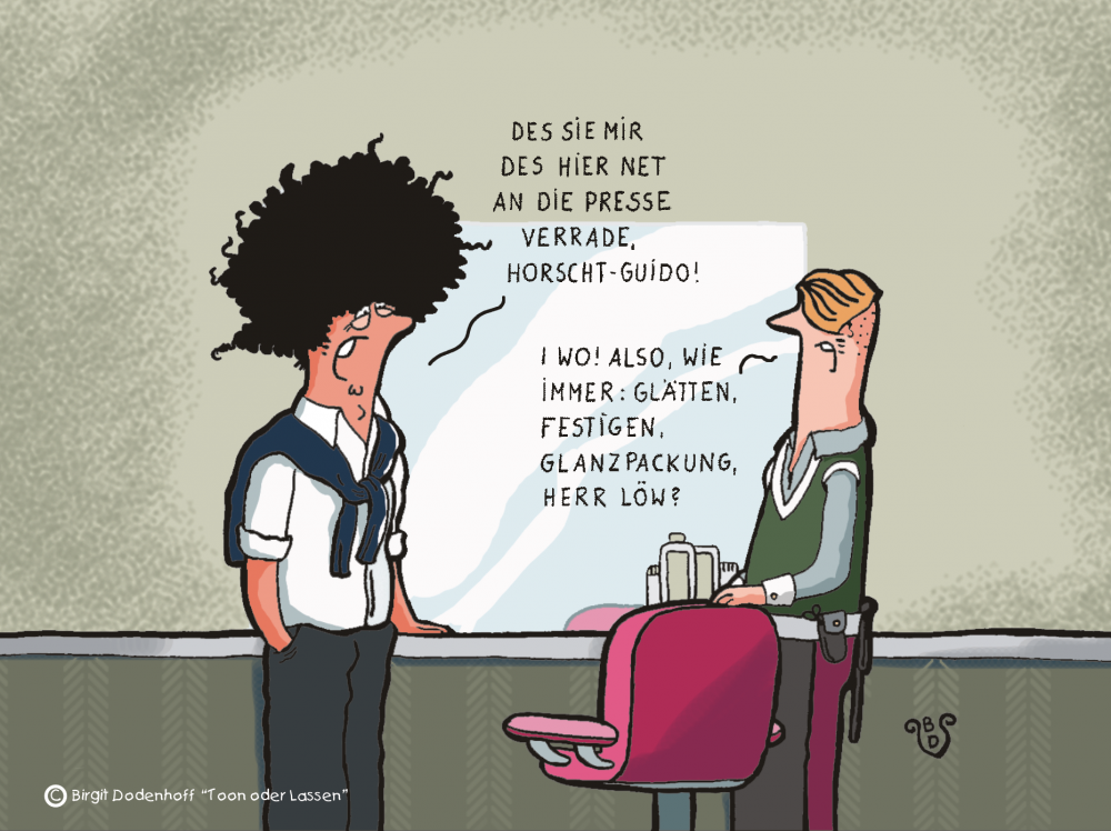 Cartoon: Jogis Haargeheimnis 1