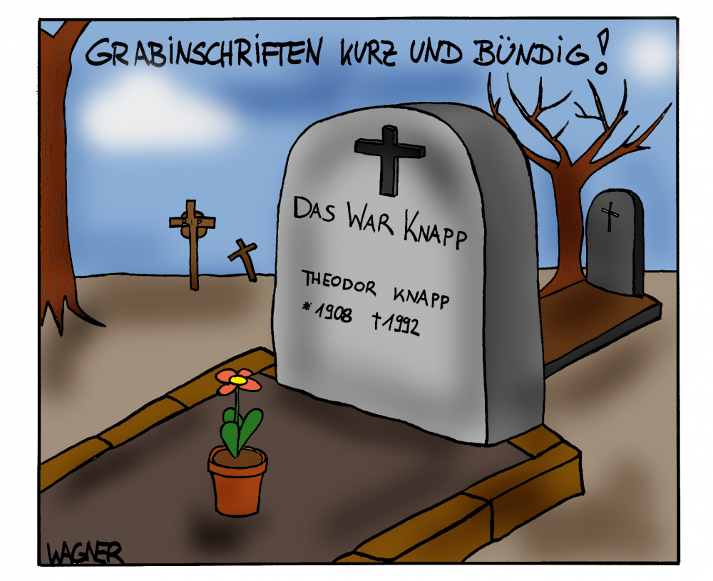 Cartoon: Grabinschrift 1