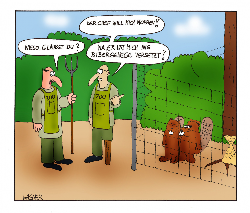 Cartoon: Mobbing am Arbeitsplatz 1
