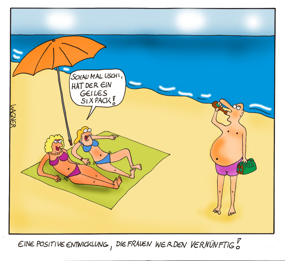 Cartoon: Am Strand 1