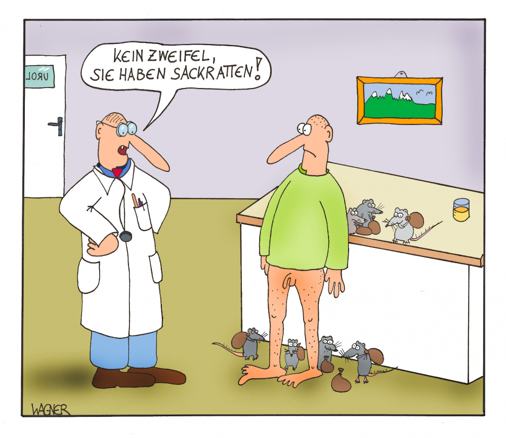 Cartoon: Beim Urologen 1