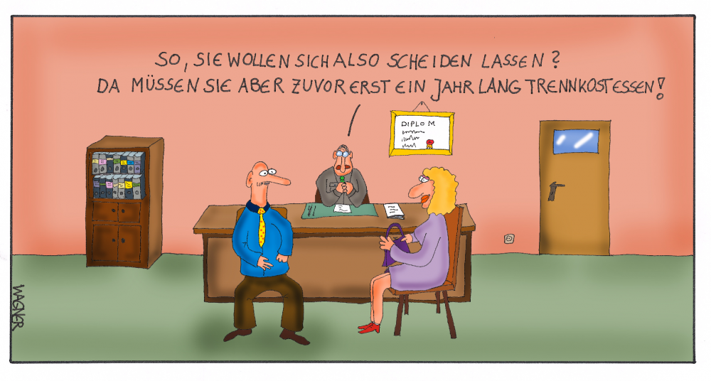 Cartoon: Beim Rechtsanwalt 1