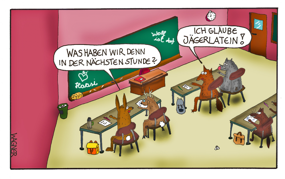 Cartoon: In der Waldschule 1