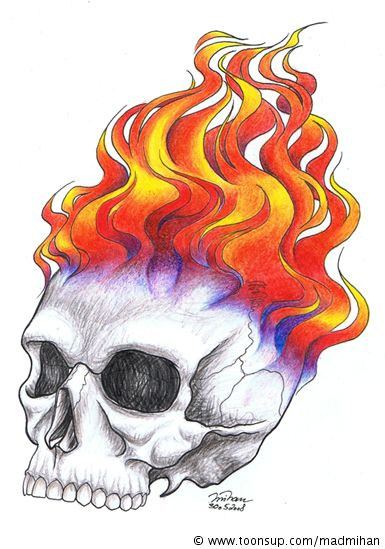 Illustration: Flammenschädel 1