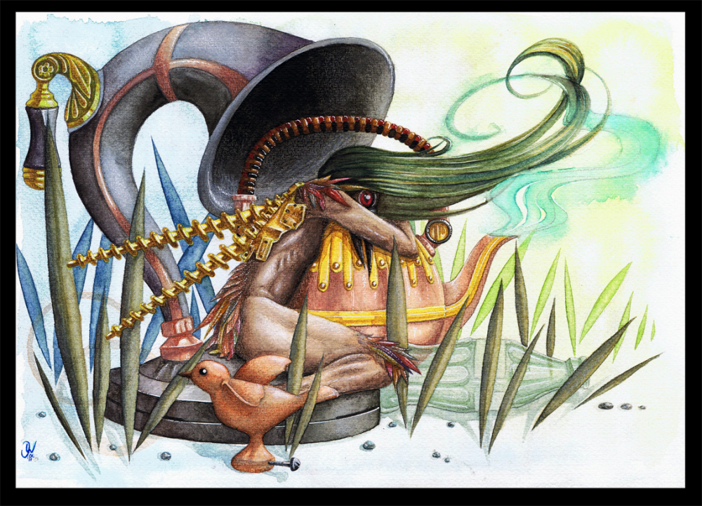 Illustration: Vogelmensch und Kram 1