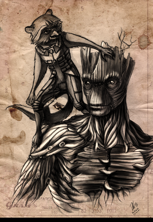 Illustration: Rocket & Groot 1