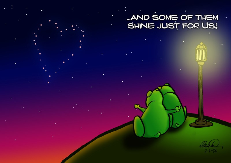 Illustration: Frogs - Stars (Grußkarte) 2