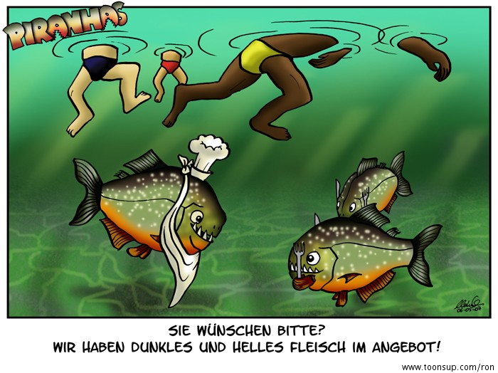 Cartoon: Piranhas - Restaurant 1