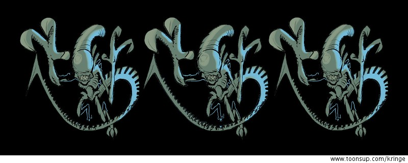Illustration: Alien 3-D ohne Brille 1