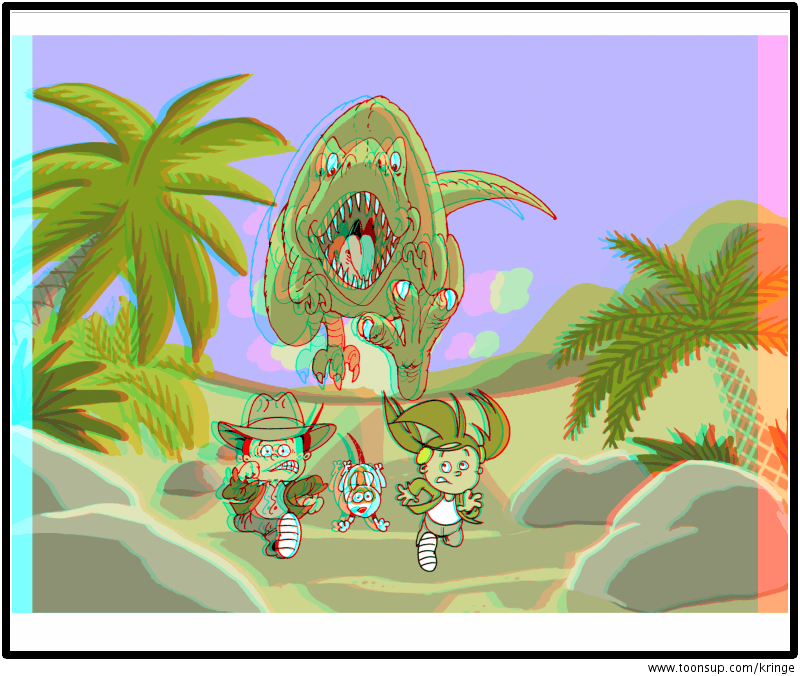 Cartoon: T-Rex Attack 3-D 1