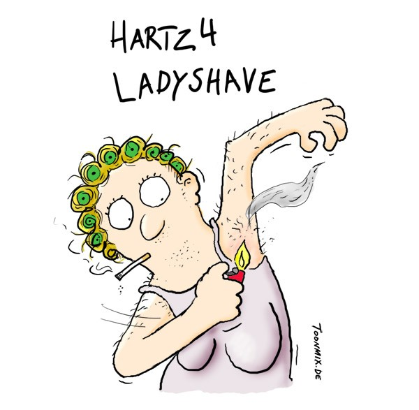 Cartoon: Hartz 4 Lady-Shave 1