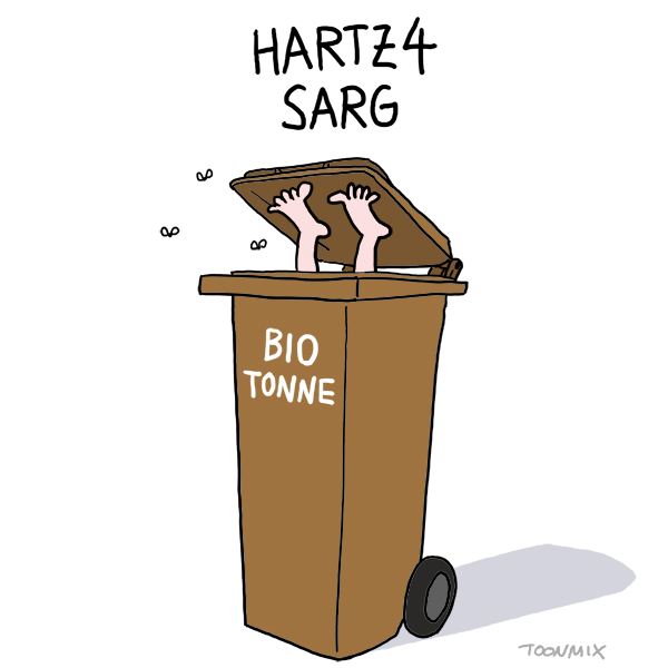 Cartoon: Hartz4 - Sarg 1