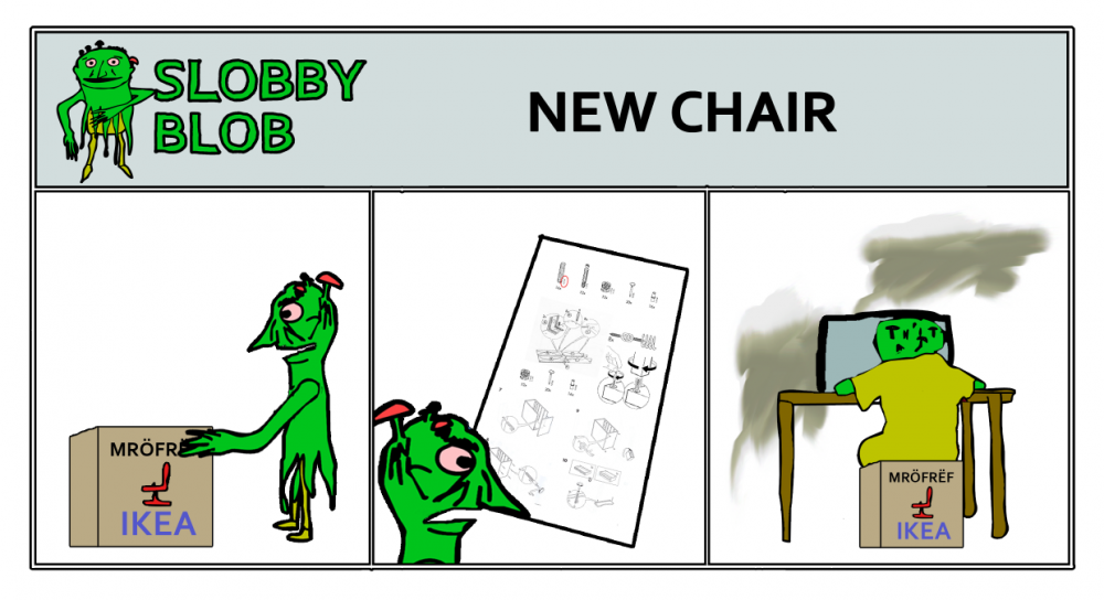 Cartoon: Slobby Blob - New Chair 1