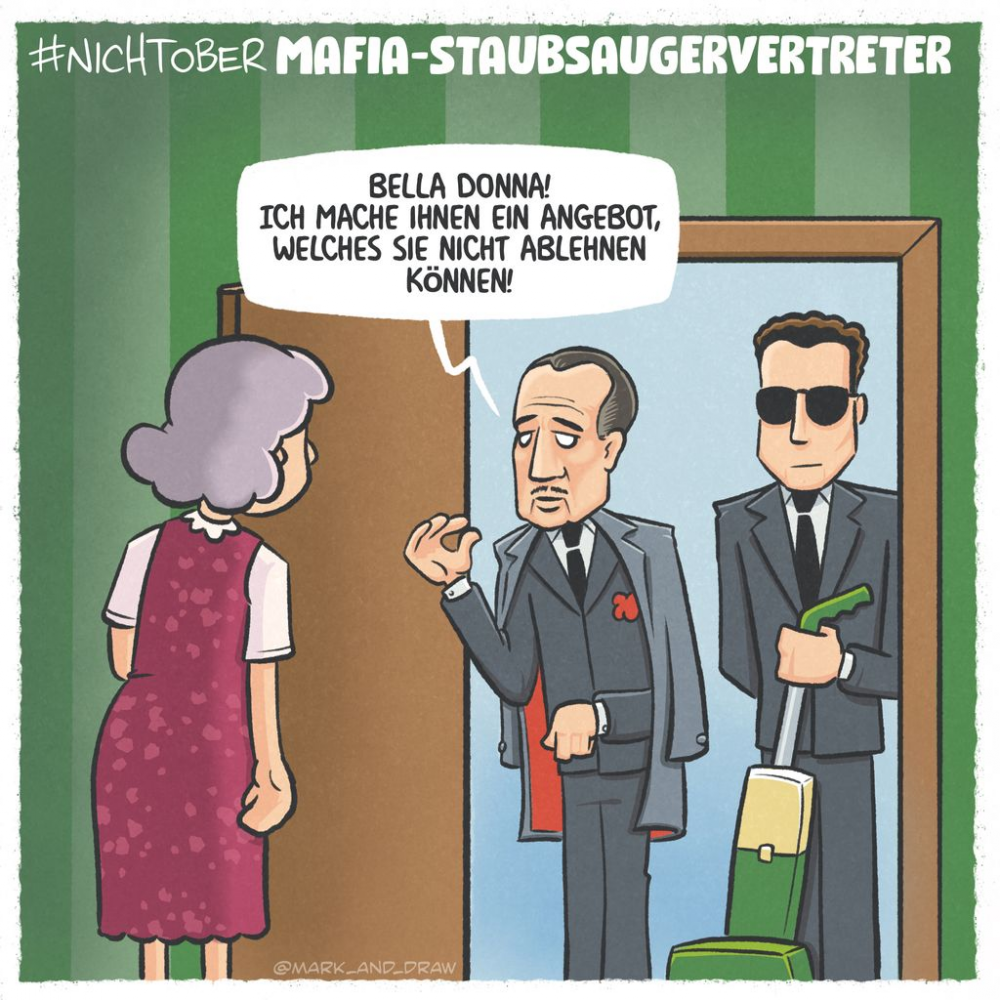 Cartoon: Mafia-Staubsaugervertreter 1