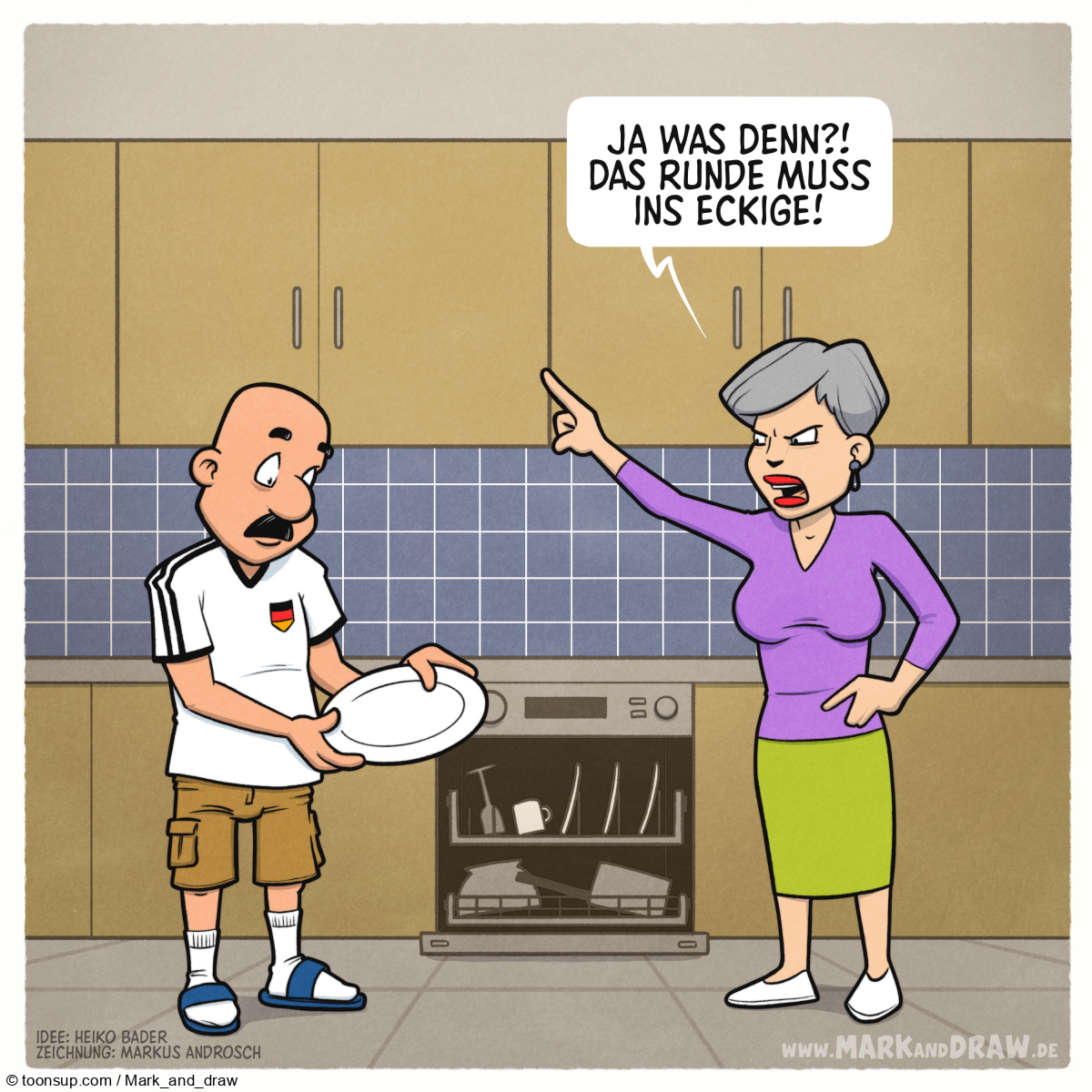 Cartoon: Das Runde muss ins Eckige 1