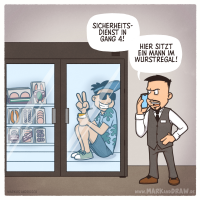 Mann im Wurstregal