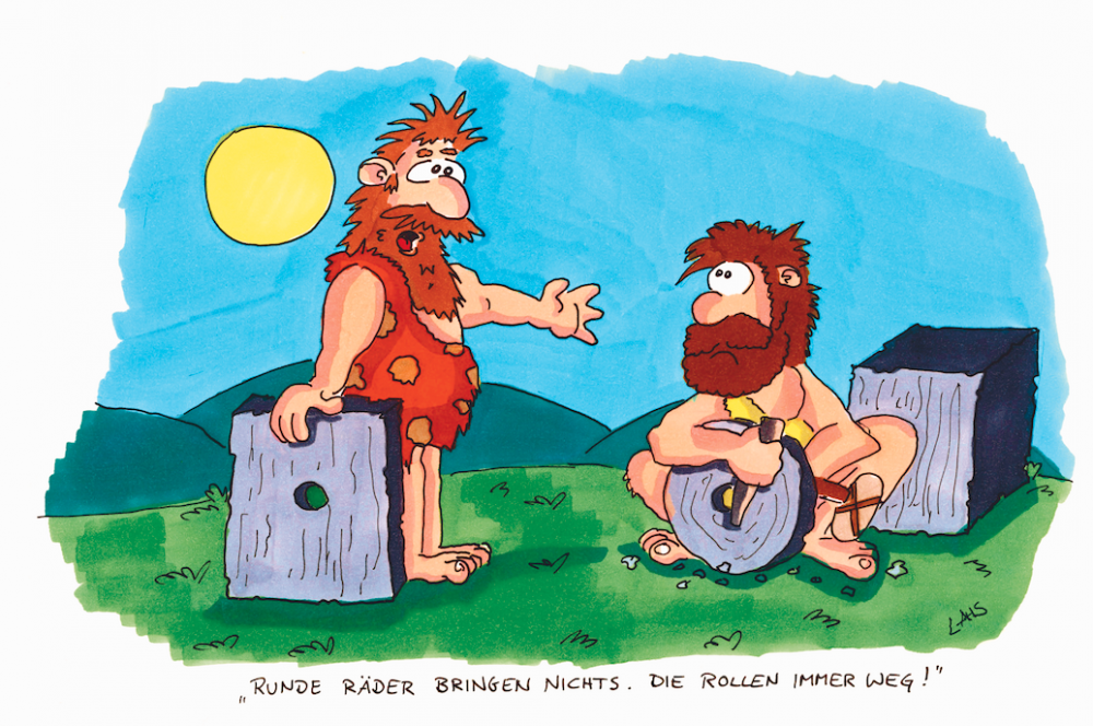 Cartoon: Erfindung des Rades 1