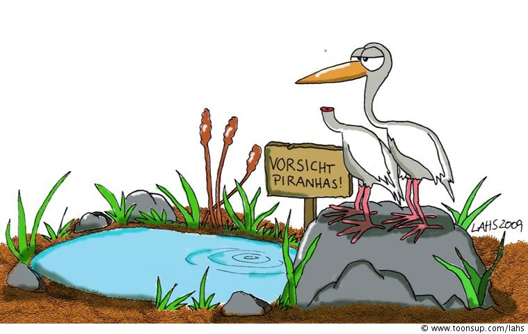 Cartoon: Dumme Reiher 1