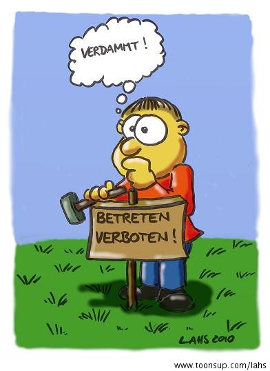 Cartoon: Betreten verboten 1