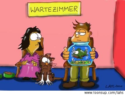 Cartoon: Piranha beim Tierarzt 1