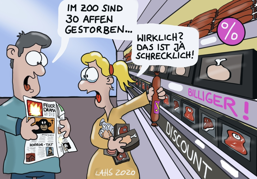 Cartoon: Affe tot 1