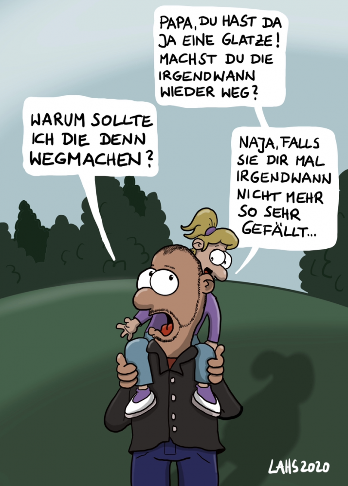 Cartoon: Glatze 1