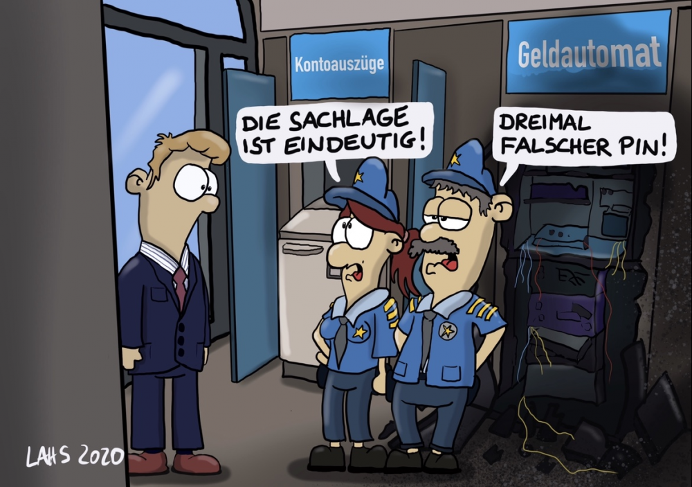 Cartoon: Automatensprengung 1