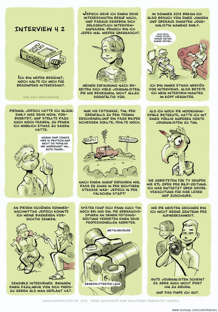 Comic: Ein Interview-aus meiner Sicht 1