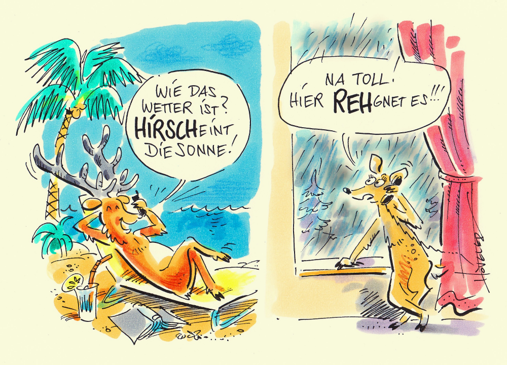 Cartoon: Hirsch und Reh 1