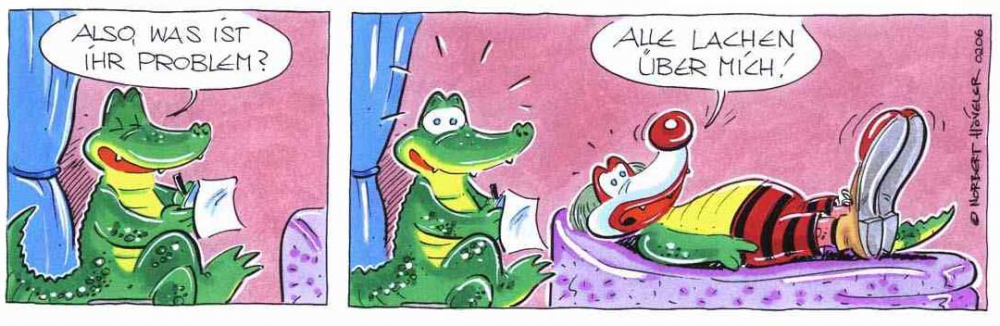 Comic: Gators Clown beim Psychiater 1
